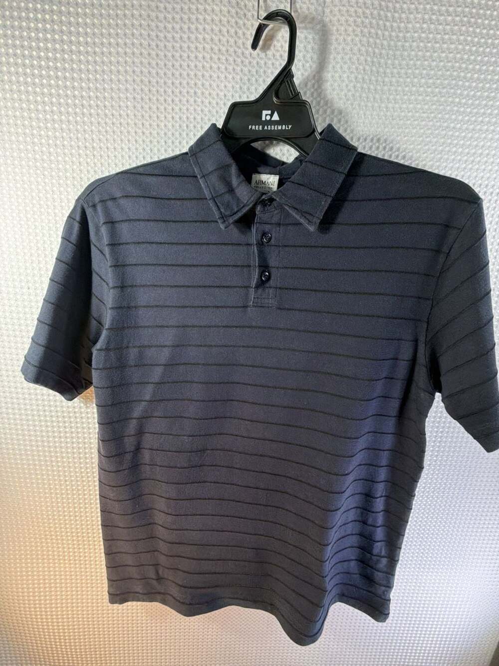 Armani Collezioni Men's Short Sleeve Striped Polo Shirt